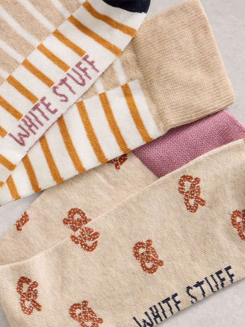 White Stuff 2er-Pack Socken Bretzel - 41-43, Natur multi, – Produktbild 2 von 2