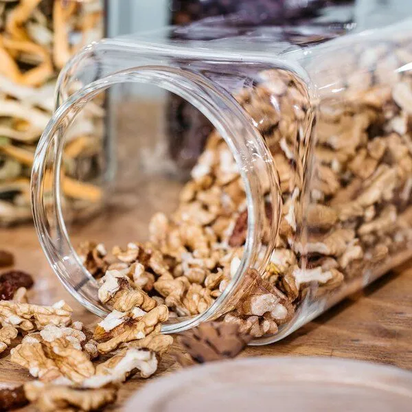 Econovo Econovo Große Vorratsgläser mit Holzdeckel 1200ml Set 3-tlg. Eckig – Produktbild 4 von 4