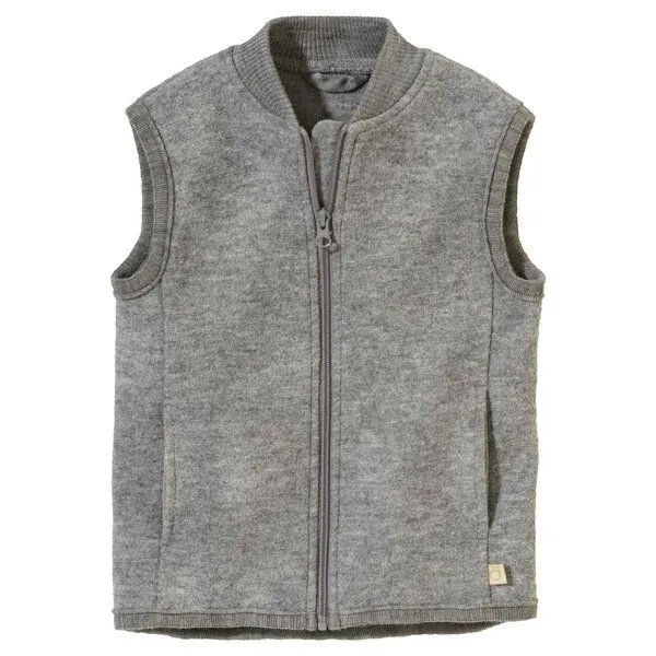 Disana Disana Kinder Zipper-Weste kbT Schurwolle, Grau, – Produktbild 1 von 4