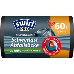 Swirl Swirl Schwerlast-Müllsäcke "Profi" mit Zugband, 60 l, 12 Stk. – Produktbild 1 von 1