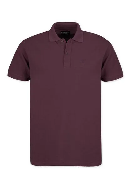 Honesty Rules Honesty Rules Basic Polo Shirt, Bordeaux, – Produktbild 2 von 3