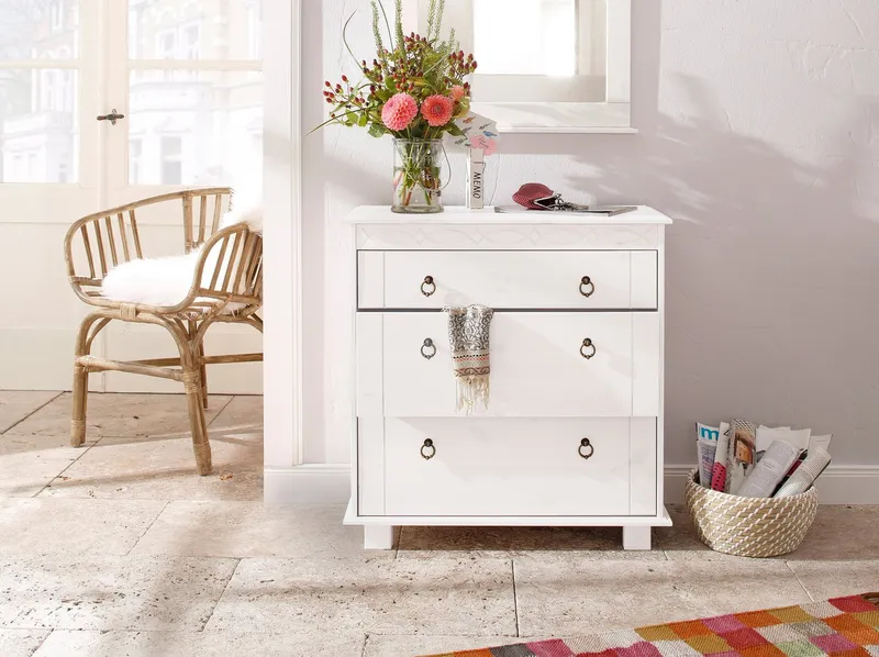 OTTO home Kommode Indra Sideboard (B/T/H: 74/35/75 cm), 74 cm breit, Weiß, – Produktbild 2 von 5