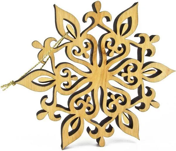 ReineNatur ReineNatur Weihnachtsschmuck – Stern – Eiche geölt - mit Goldkordel – Ø 17cm oder 23 cm – Produktbild 1 von 1