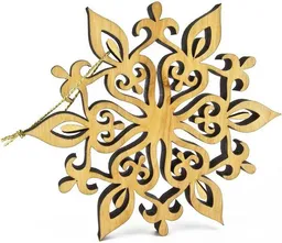 ReineNatur ReineNatur Weihnachtsschmuck – Stern – Eiche geölt - mit Goldkordel – Ø 17cm oder 23 cm – Produktbild 1 von 1