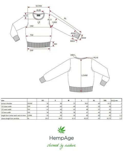 HempAge HempAge Damen Lochstrick Pullover Hanf/Biobaumwolle, Smoke(blau), – Produktbild 3 von 4
