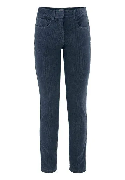 hessnatur hessnatur Hose Cord Slim Leg Regular aus Bio-Baumwolle, Dunkles petrol, – Produktbild 3 von 4