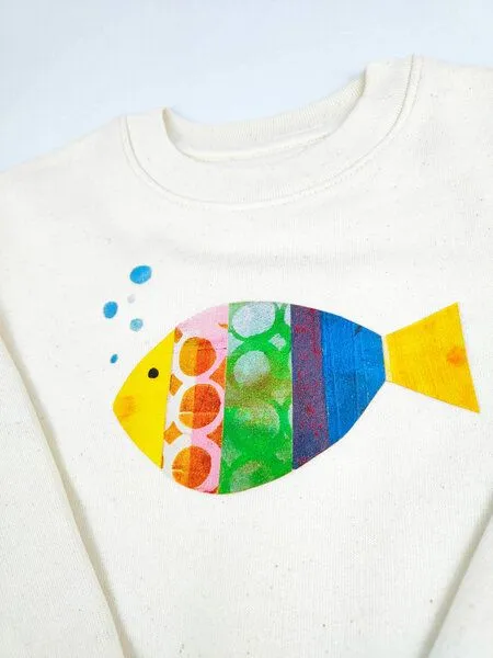 MelaDi Meladi Kinder Sweater aus Biobaumwolle - Fisch auf Natural Raw, Natural white, – Produktbild 2 von 6