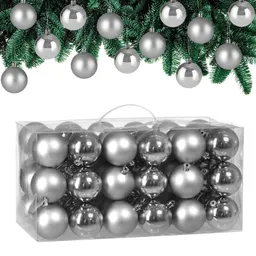 Casaria® Weihnachtskugeln Silber 54-tlg in matt & glänzend – Produktbild 1 von 1