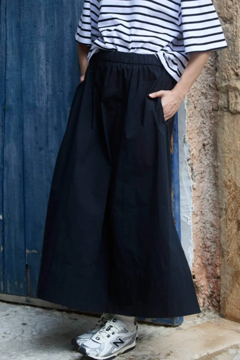 WOTE WOTE Damen vegan Maxirock Schwarz, Schwarz, – Produktbild 2 von 2