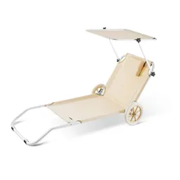 Casaria® Gartenliege Kreta Beige Alu mit Rollen – Produktbild 1 von 1