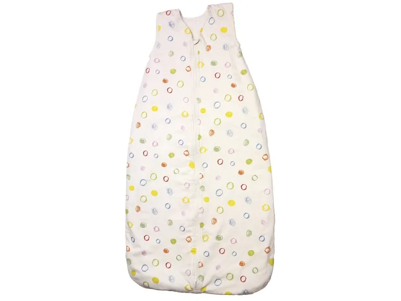 Cotonea Schlafsack Baby, Baumwolle (kbA), "Kritzelkreise" Gr.1 (70cm), Natur, mehrfarbig, – Produktbild 1 von 2