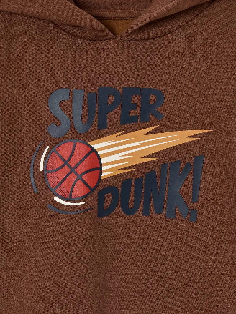Vertbaudet Kapuzensweatshirt BASKETBALL Jungen, Braun, – Produktbild 3 von 3