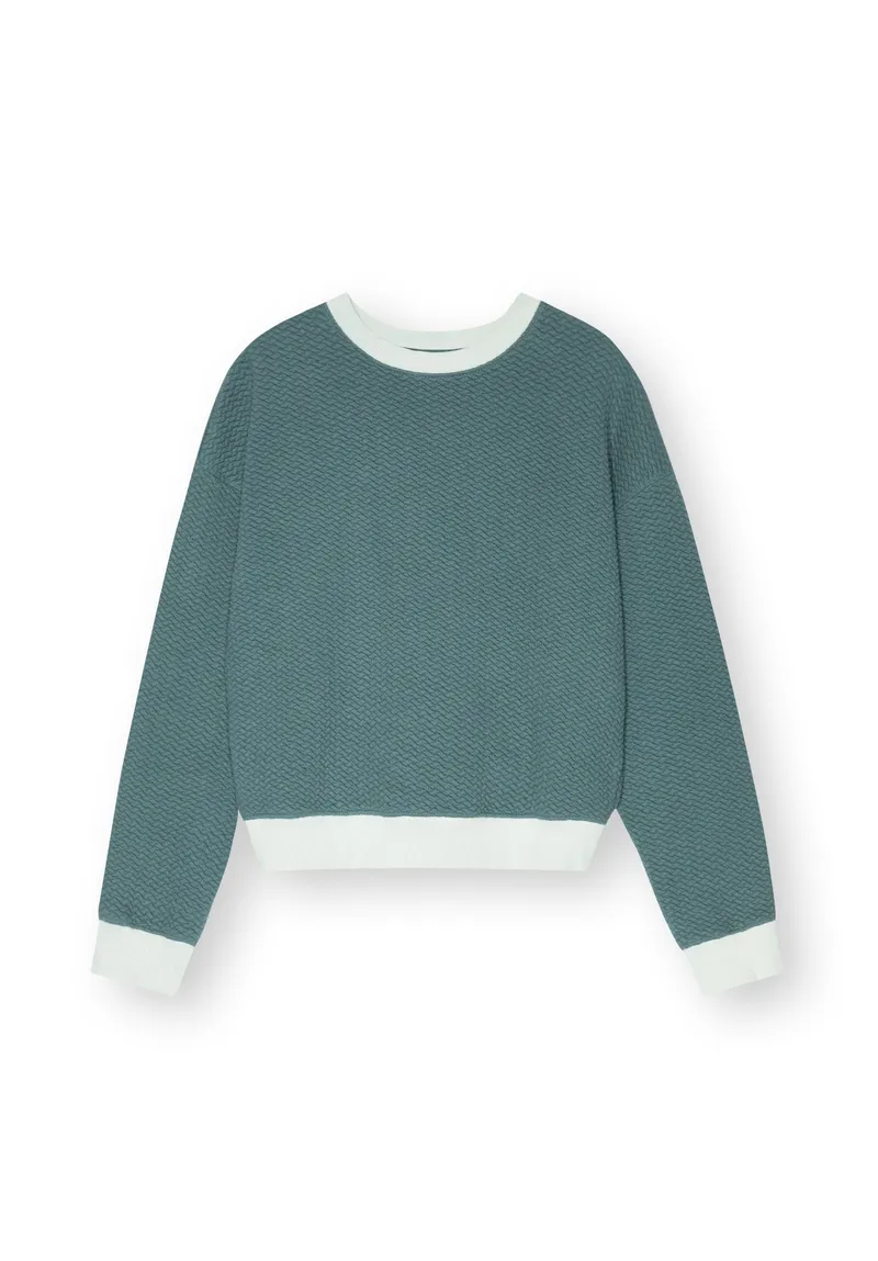 THOKKTHOKK ThokkThokk Damen vegan Pullover Mit Strukturiertem Oversize Tannenbaum-Motiv, Grün, – Produktbild 2 von 2
