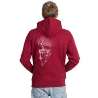 Life-Tree Life-Tree Hoodie aus Biobaumwolle Fairwear "WoodenIris" in Burgund Rot, Blau, – Produktbild 3 von 8