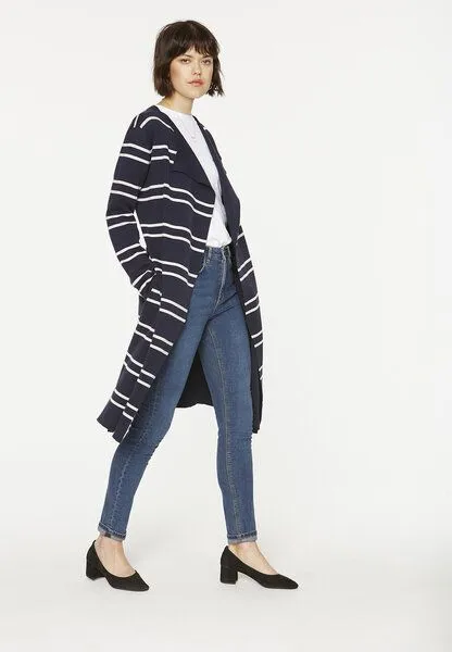 ARMEDANGELS ARMEDANGELS SEVAAL STRIPES - Damen Longcardigan aus Bio-Baumwolle, Navy-off white, – Produktbild 4 von 4