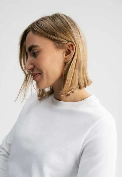 MELA MELA Langarmshirt schwer Style AASTHA aus 100% Bio-Baumwolle, Weiss, – Produktbild 4 von 4