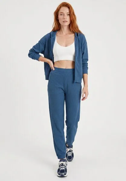 ORGANICATION ORGANICATION PARISS | Waffel Jogginghose aus Bio-Baumwolle und recyceltem Polyester, Light navy, – Produktbild 1 von 4