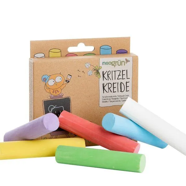 neogrün neogrün Kritzelkreide Straßenmalkreide 6 Stangen, Mehrfarbig, – Produktbild 7 von 8