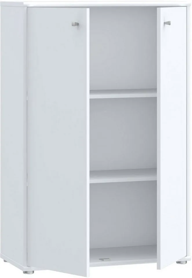 FORTE Kommode Tempra, Kommode, 2 Türen, viel Stauraum, Höhe 111,1 cm, Breite 73,7 cm, Weiß, – Produktbild 4 von 5