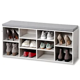 Kesper Kesper Schuhschrank mit Sitzkissen, weiß gekälkt – Produktbild 1 von 1