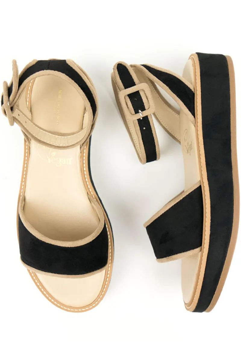 Will's Vegan Store Will's Vegan Store Damen vegan Sandalen Beige & Schwarz, Schwarz, – Produktbild 1 von 2