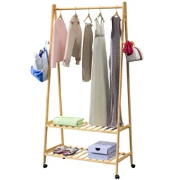 Casaria® Kleiderständer Bambus mit Rollen 155x70x45cm – Produktbild 1 von 1
