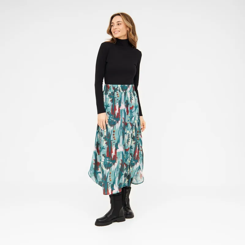 WiDDA Widda Damen vegan Rock Julip Watercolor Print Multicolor, Dunkelrot, – Produktbild 1 von 2