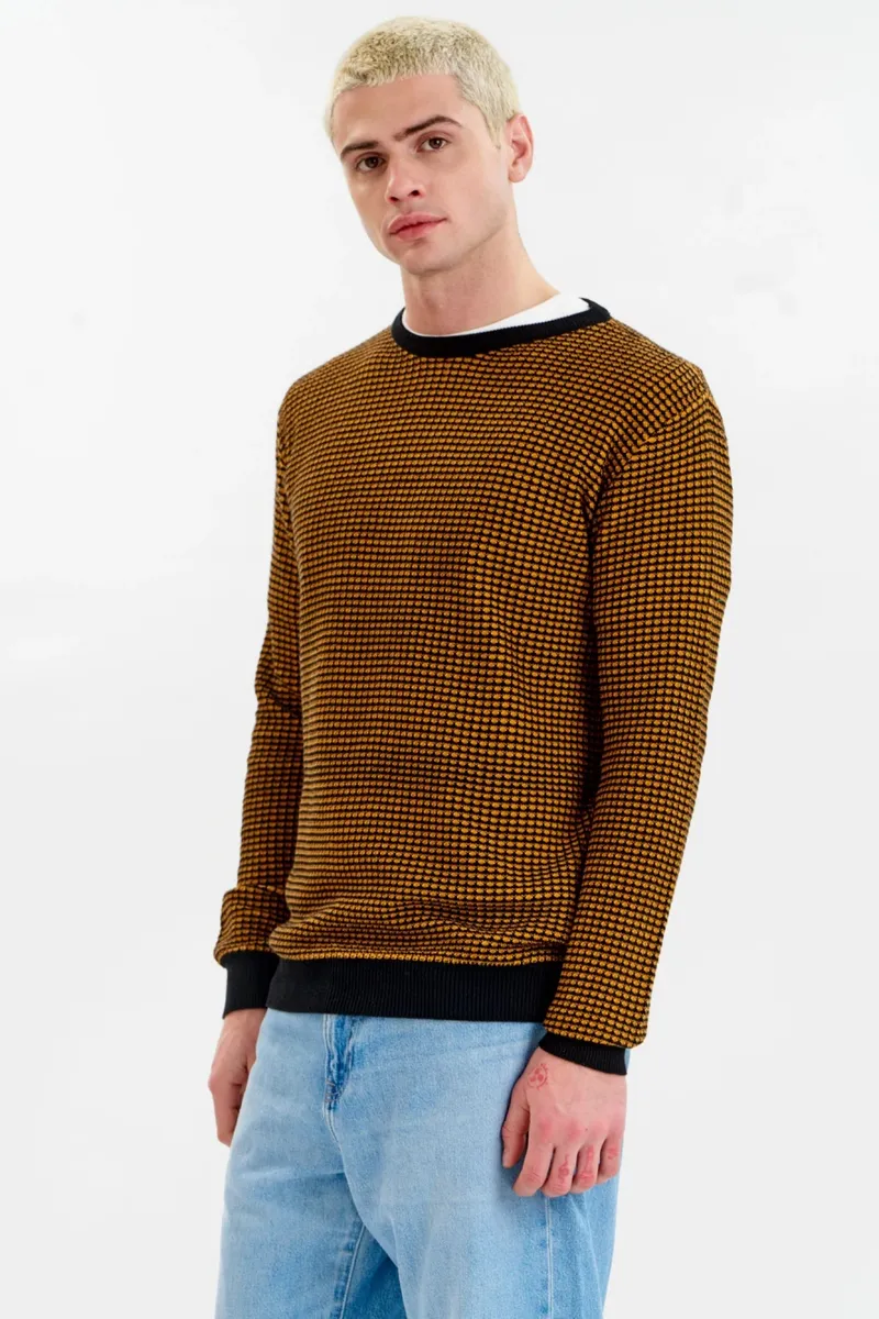 KOMODO KOMODO Herren vegan Pullover Hasan Schwarz/ Gelb, Schwarz, – Produktbild 2 von 2