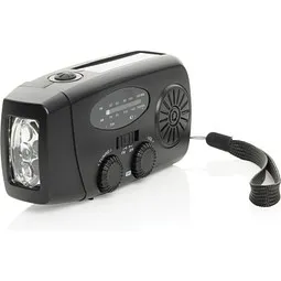 XD Collection RescueWave Notfallradio aus RCS recyceltem Kunststoff, schwarz – Produktbild 1 von 1
