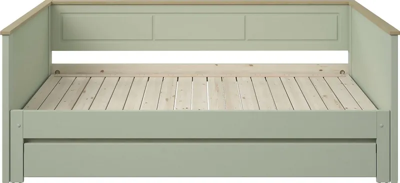 OTTO home Schubkasten "ERIK " nur passend zum Daybed "ERIK", massive Kiefer, auf Rollen, Grün, – Produktbild 3 von 5