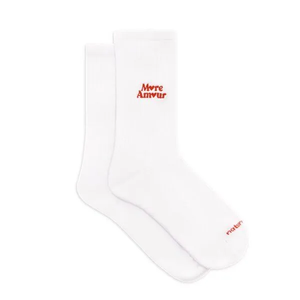 Natural Vibes Natural Vibes More Amour | Bio GOTS | Weiße Tennissocken | Herzmotiv | Herren Damen Socken | Unisex – Produktbild 5 von 5