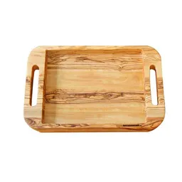 NATUREHOME NATUREHOME Holztablett Olivenholz Einzigartig Massiv mit Griffen Serie NH-F – Produktbild 1 von 1