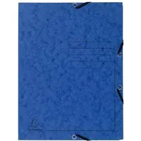 Exacompta 25 Exacompta Sammelmappen, Colorspan-Karton, 355 g/m², DIN A4, Gummizug, 3 Klappen, blau – Produktbild 1 von 1