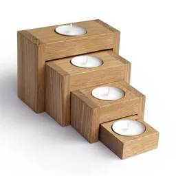 Side by Side Adventsleuchter FOUR STEPS Eichenholz (side by side) – Produktbild 1 von 1