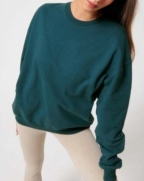 YTWOO YTWOO Oversized Sweatshirt aus reiner Bio-Baumwolle, Dry Handfeel, Sternenblau, – Produktbild 4 von 4