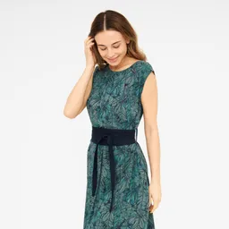 WiDDA Widda Damen vegan Kleid Adele Forest Print Blau – Produktbild 1 von 1