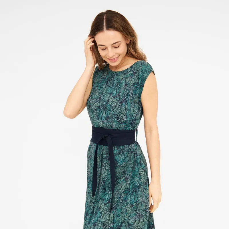 WiDDA Widda Damen vegan Kleid Adele Forest Print Blau, Teal, – Produktbild 1 von 2