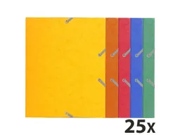 Exacompta 25 Exacompta Sammelmappen, Colorspan-Karton, 400 g/m², 22 x17 cm, 3 Klappen, sortiert – Produktbild 1 von 1