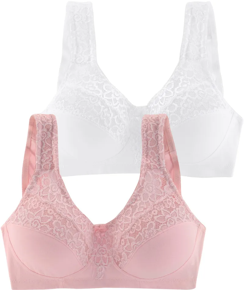 petite fleur by Lascana Entlastungs-BH rosé+weiß, Rosé+weiß, – Produktbild 2 von 3