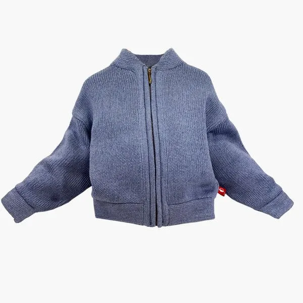 vincente vincente gestrickte Bomberjacke, Graublau(blau), – Produktbild 1 von 3
