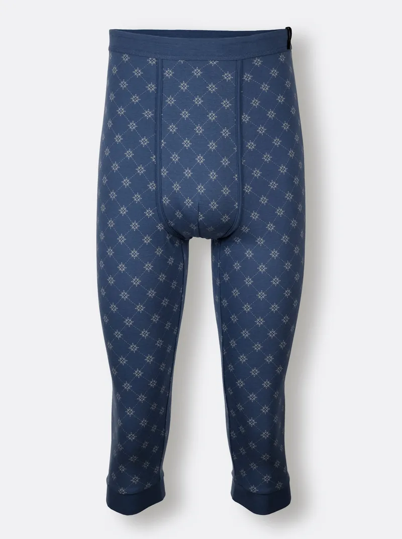 wäschepur men Hose 3/4-lang dunkelblau + dunkelblau-bedruckt, Dunkelblau + dunkelblau-bedruckt, – Produktbild 2 von 3
