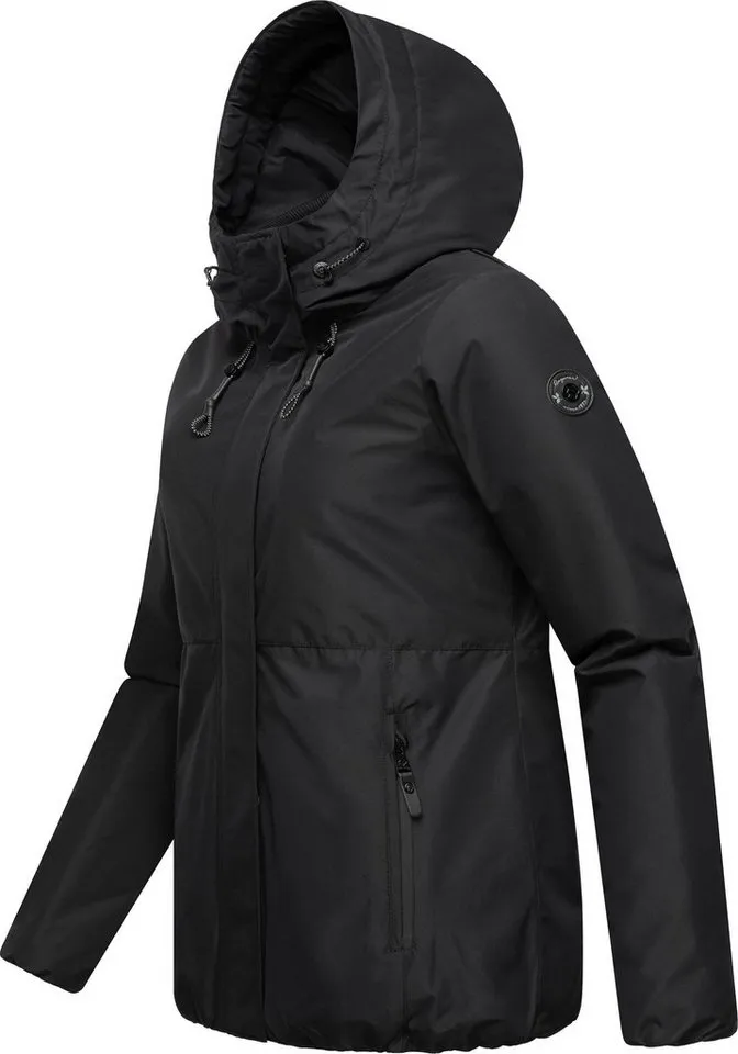 ragwear ragwear Winterjacke Sunniva wasserdichte Winter Damen Jacke mit Teddyfell-Innenfutter, Schwarz, – Produktbild 3 von 4