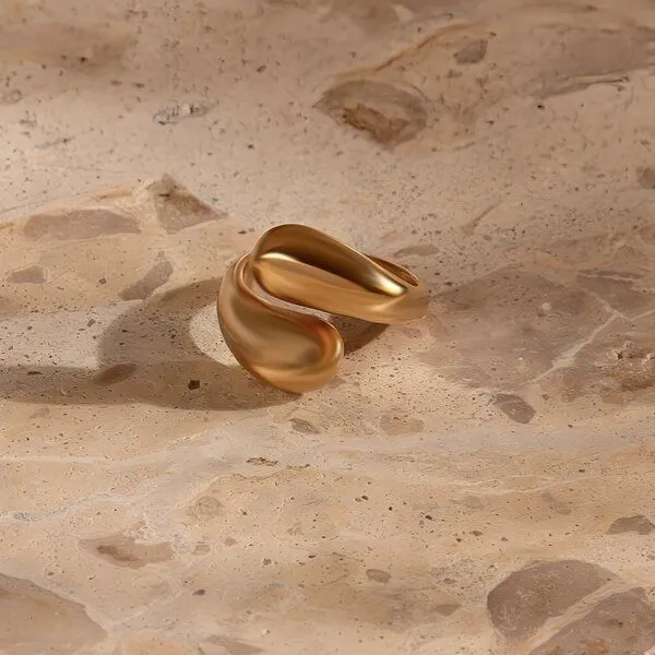 ELEKTROPULLI Größenvariabler Round Ring ca. Ø 18 - 20mm von Elektropulli, Gold, – Produktbild 1 von 4