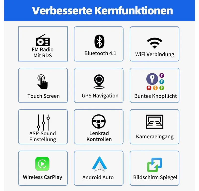 ESSGOO Für VW T5 Multivan Transporter Touareg Autoradio Android 15 Autoradio (RDS, Digitalradio (DAB), FM), Schwarz, – Produktbild 3 von 5
