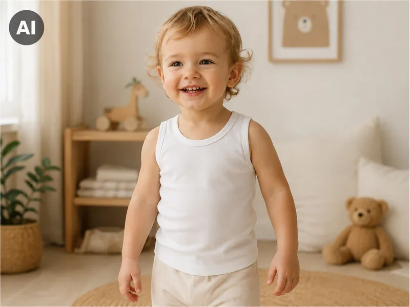 HANS NATUR Baby und Kinder Unterhemd Bio-Baumwolle 3er Set off white Gr.110/116, Weiß, – Produktbild 2 von 2