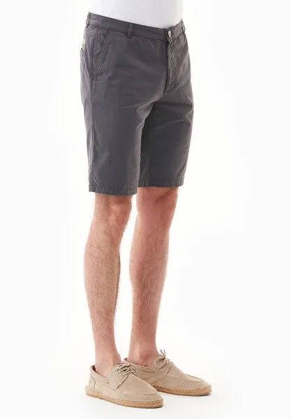 ORGANICATION ORGANICATION Slim-Fit Chino-Shorts aus Bio-Baumwolle, Asphalt, – Produktbild 3 von 3