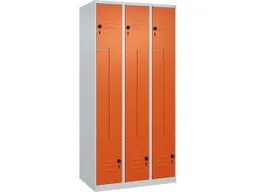 C+P C+P Z-Spind Classic PLUS, 6 Fächer, 1850x900x500mm, Lichtgrau/Reinorange – Produktbild 1 von 1