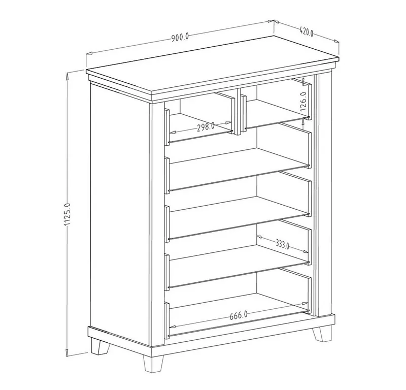 Lomadox Kommode EPSOM-83, Kommode Landhausstil in grün mit Lefkas Eiche Nb. 90/112,5/42 cm, Grün, – Produktbild 4 von 5