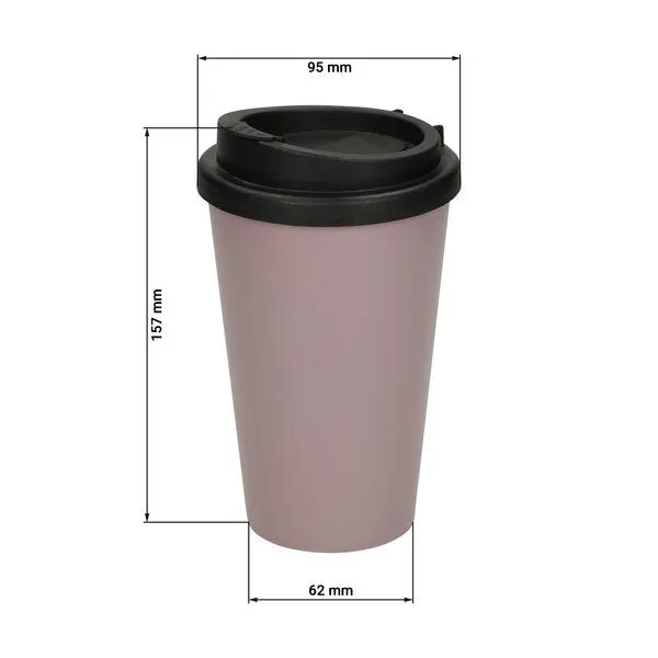 elasto elasto Kaffeebecher to go - PremiumPlus – doppelwandig - 350ml, Flieder, – Produktbild 3 von 4