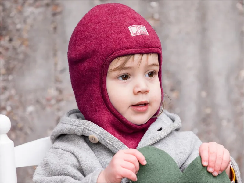 Pickapooh Pickapooh Baby und Kinder Schalmütze Bio-Schurwolle granita Gr. 52, Rot, pink, – Produktbild 2 von 2